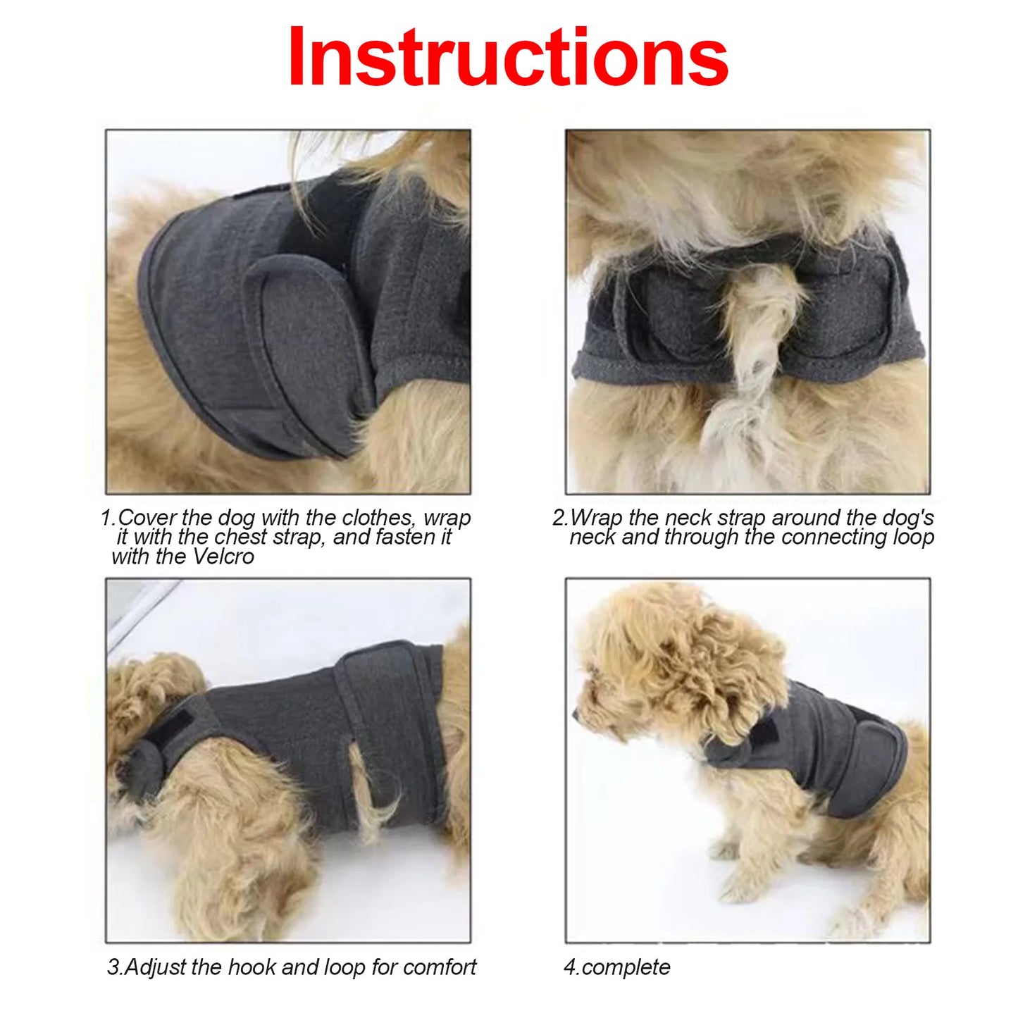 Dog Anxiety Wrap for Fireworks & Thunderstorms | Calming Vest for Small, Medium & Large Dogs - Adjustable Stress Relief Jacket